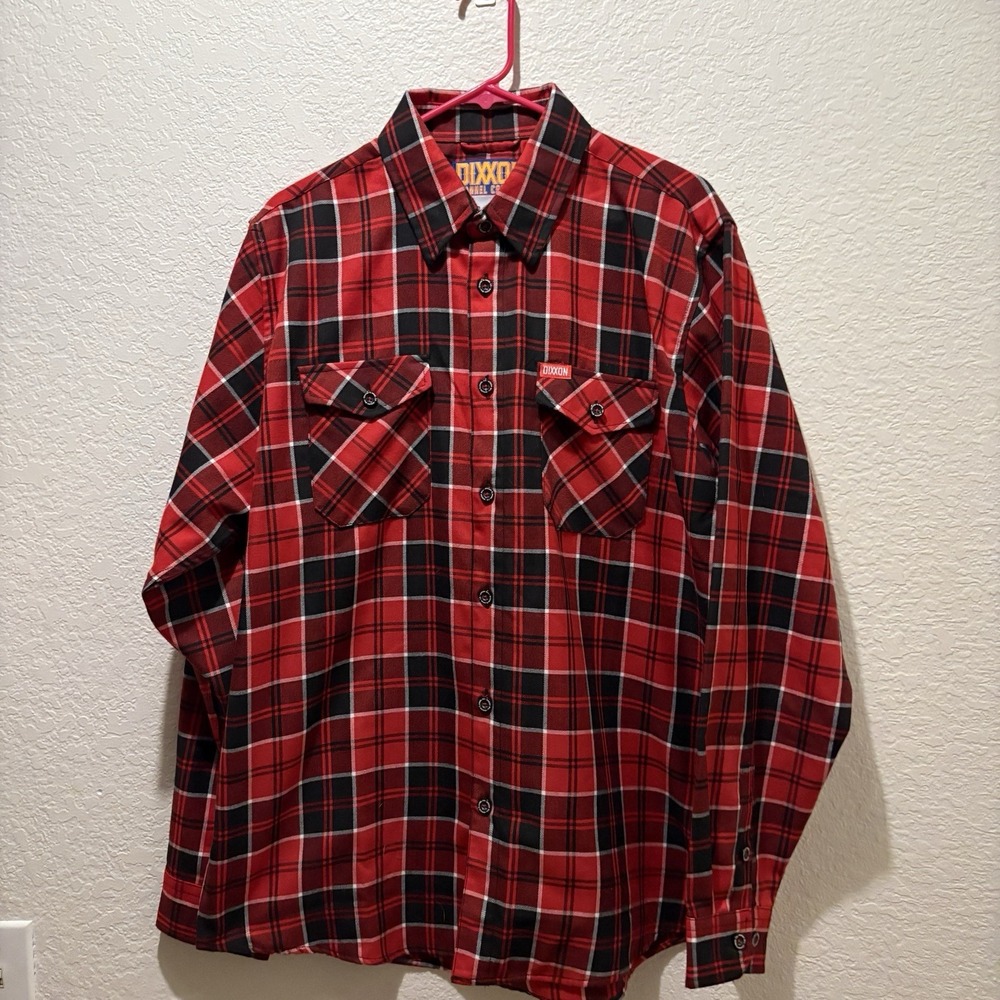 Dixxon Flannel Shirt Mens Large THE HOSER 2013 Red Black Long Sleeve RARE